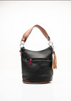 Zen Collection Colour Block Bucket Bag, Black