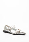 Zen Collection Buckle Pointed Toe Pumps, Silver