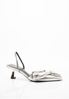 Zen Collection Metallic Bow Heels, Silver