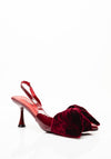 Zen Collection Velvet Bow Heels, Wine