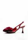 Zen Collection Velvet Bow Heels, Wine