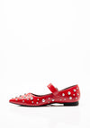 Zen Collection Studded Pointed Toe Pumps, Red