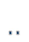 Absolute Sapphire Pavé Halo Stud Earrings, Silver