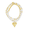 Absolute Pearl Bead Heart Bracelet, Gold