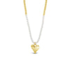 Absolute Pearl Bead Heart Necklace, Gold