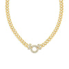 Absolute Diamante Track Circle Necklace, Gold