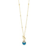 Absolute Turquoise Disc Pendant Necklace, Gold