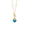 Absolute Turquoise Disc Pendant Necklace, Gold