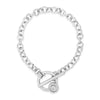 Absolute Diamante Chain Toggle Bracelet, Silver