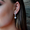 Absolute Round Crystal Drop Earrings, Silver