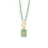 Absolute Turquoise Bead North Star Plaque Necklace, Gold