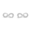 Absolute Stone Set Infinity Knot Earrings, Silver