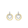 Absolute Gold Double Rings Stud Earrings, JE241GL