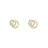 Absolute Interlocking CZ Circles Earrings, Gold