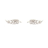 Absolute CZ Feather Earrings, Silver