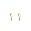 Absolute Diamanté Drop Hoop Earrings, Gold