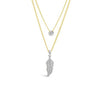 Absolute Crystal Feather Layered Necklace, Gold