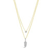 Absolute Crystal Feather Layered Necklace, Gold