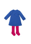 Agatha Ruiz De La Prada Girl Glitter Hearts Dress and Tights, Blue