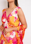 Allison Silk Floral Maxi Dress, Pink & Orange