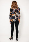 Leon Collection Floral Knit Cowl Neck Jumper, Mustard Multi