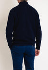 Andre Paris Ribbed Knit Quarter Zip Sweater, Navy