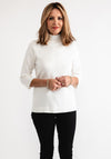 Anonymous High Neck Cropped Sleeve Jumper, Ivory