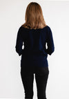 Anonymous High Neck Cropped Sleeve Jumper, Navy