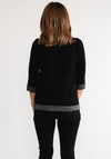 Anonymous Rhinestone Cropped Sleeve Sweater, Black