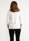 Anonymous Rhinestone Cropped Sleeve Sweater, Ivory