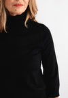 Anonymous Roll Neck Cropped Sleeve Sweater, Black