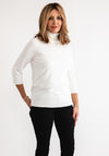 Anonymous Roll Neck Cropped Sleeve Sweater, Ivory