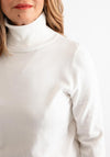 Anonymous Roll Neck Cropped Sleeve Sweater, Ivory