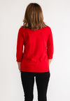 Anonymous Roll Neck Cropped Sleeve Sweater, Red