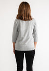 Anonymous Roll Neck Cropped Sleeve Sweater, Silver