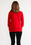 Anonymous Fine Knit Bow Trim Sweater, Red