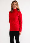 Anonymous Textured Knit Roll Neck Jumper, Red