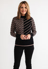 Anonymous Geometric Print Jumper, Black and Brown