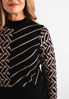 Anonymous Geometric Print Jumper, Black and Brown