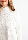 Anonymous Open Front Embellished Cardigan, Ivory