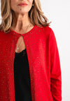 Anonymous Open Front Embellished Cardigan, Red