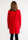 Anonymous Open Front Embellished Cardigan, Red