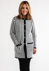 Anonymous Fluffy Knit Houndtooth Print Button Cardigan, Black