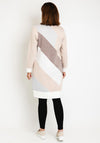 Natalia Collection Long Open Knit Cardigan, Cream Brown