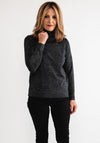 Anonymous Lurex Roll Neck Sweater, Black