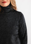 Anonymous Lurex Roll Neck Sweater, Black