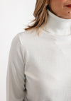 Anonymous Lurex Roll Neck Sweater, Ivory