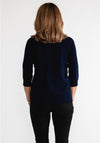 Anonymous Roll Neck Cropped Sleeve Sweater, Navy