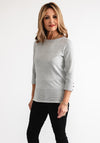 Anonymous Fine Knit Bow Trim Sweater, Silver