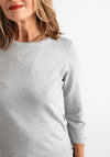 Anonymous Fine Knit Bow Trim Sweater, Silver